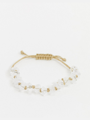 Weekday Amy Stone And Rope Bracelet In Natural