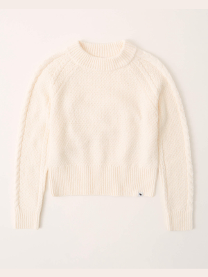 Mockneck Cable Sweater