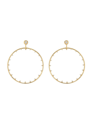 Diamond Dot Circle Earrings