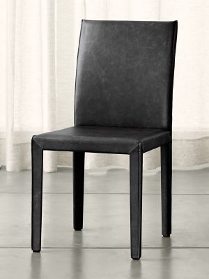 Folio Viola Black Top-grain Leather Dining Chair