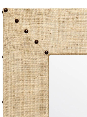 Sachin Mirror Natural Bleached Raffia