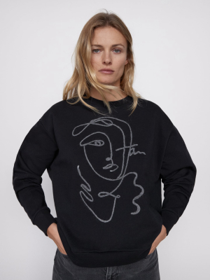 Sweatshirt With Girl Print