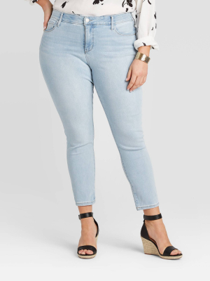 Women's Plus Size Skinny Jeans - Ava & Viv™ Light Wash