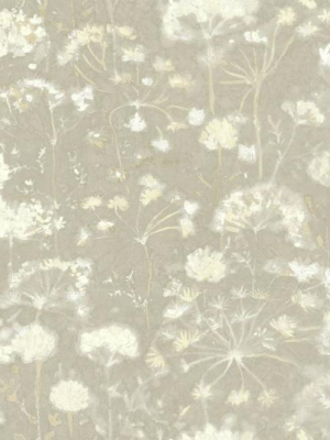 Sample Botanical Fantasy Wallpaper In Light Grey From The Botanical Dreams Collection By Candice Olson For York Wallcoverings