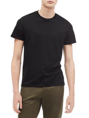 Regular Fit Solid Crewneck Tonal Logo T-shirt