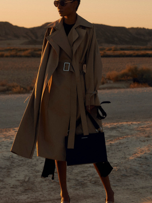 Belted Cotton-blend Gabardine Trench Coat