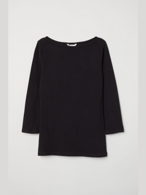 Boat-necked Jersey Top