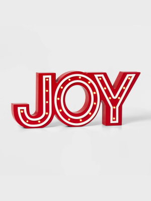 Lit Joy Marquee Decorative Sign Red/white - Wondershop™