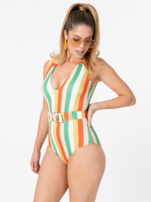 Kingdom & State Multi Stripe One Piece Swimsuit