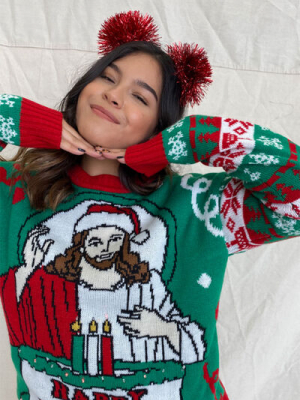 Happy Birthday Jesus Graphic Sweater