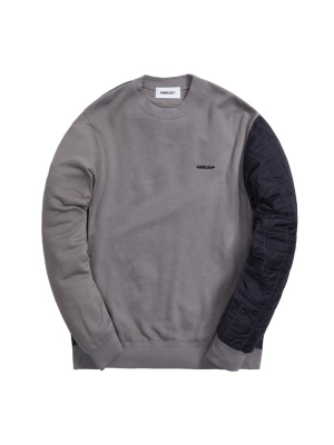 Ambush Mix Quilted Fleece Sweatshirt Dark Grey Black