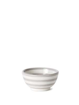 Ceramic Condiment Bowl - Gray Stripe