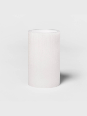 5"x 3" Led Unscented Metallic White Pillar Candle - Threshold™