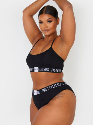 Prettylittlething Plus Black Tape Bra