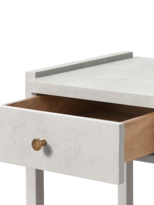 Carrigan Single Nightstand French Gray Vintage Faux Shagreen