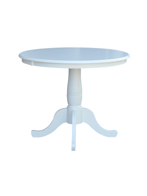 36" Round Top Pedestal Table White - International Concepts