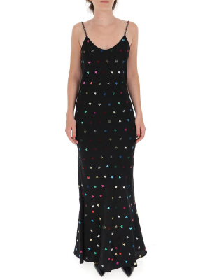 Attico Star Embellished Slip Dress