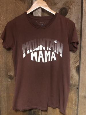 Mountain Mama Womens Tee Rust/wht