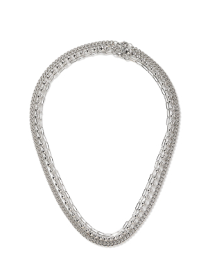 Silver Layered Chain Necklace*