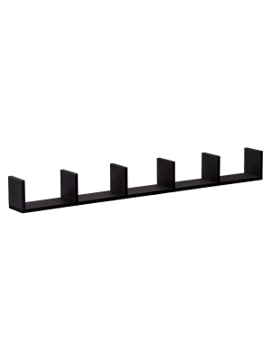 48" X 5.2" Six Ledge Wall Shelf Black - Southern Enterprises