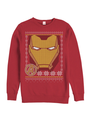 Men's Marvel Christmas Iron Man Pattern Sweatshirt