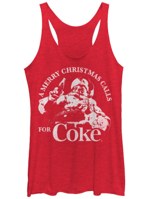 Women's Coca Cola Merry Christmas Racerback Tank Top