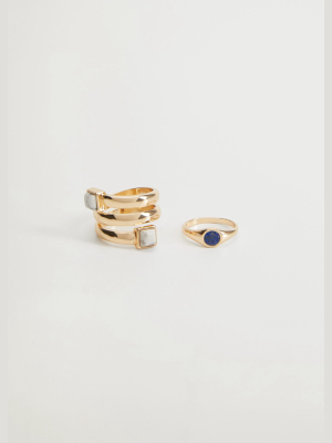 Semiprecious Stone Ring Set