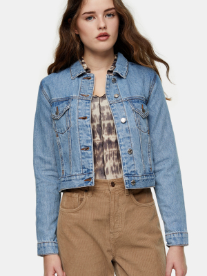 Mid Stone Oversized Denim Jacket