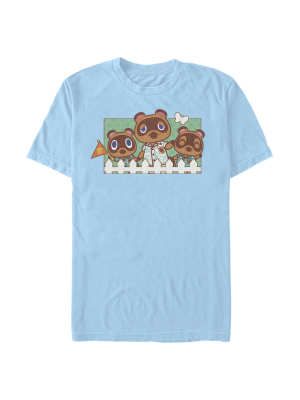 Men's Nintendo Animal Crossing Nook Family Portrait T-shirt