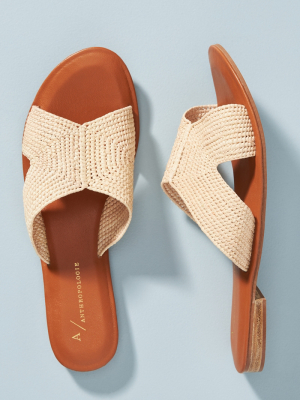 Colorblocked Raffia Sandals