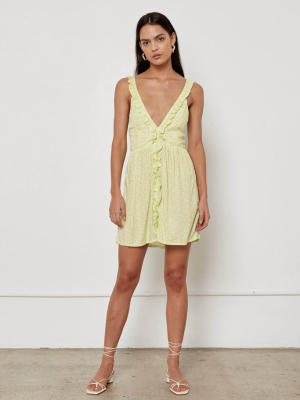 Lilah Dress - Lime Wildflower