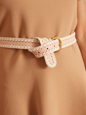 Thin Estate Crochet Belt In Blush