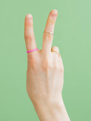 Treaded Stackable Silicone Ring - Fuchsia