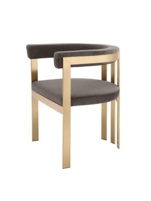 Eichholtz Clubhouse Dining Chair - Brown & Gold