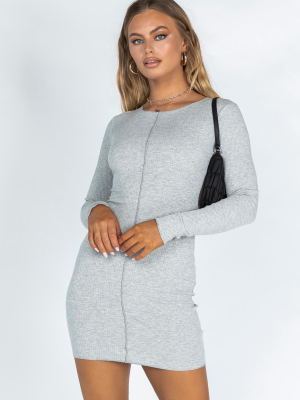 Kelsey Long Sleeve Mini Dress Grey