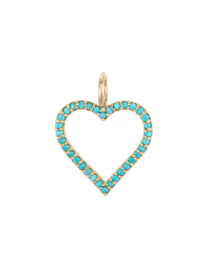 Turquoise Open Heart Charm