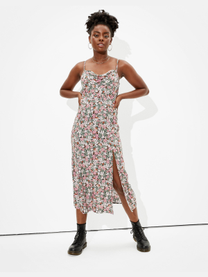 Ae Cowl Neck Midi Slip Dress