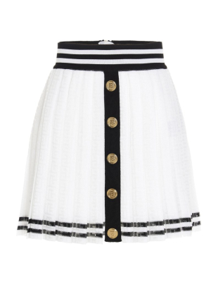 Balmain High-waisted Pleated Mini Skirt