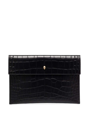 Alexander Mcqueen Skull Embossed Envelope Clutch