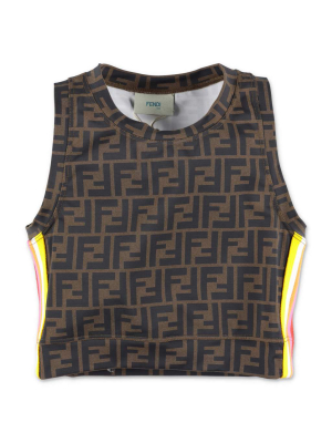 Fendi Kids Ff Motif Crop Top