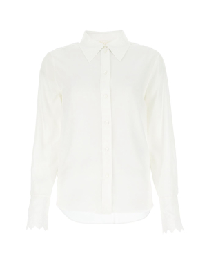 Chloé Embroidered Scallop Trim Shirt