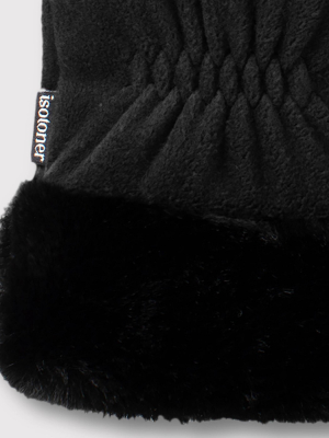 Isotoner Women's Smartdri Recycled Fleece Mittens - Black One Size