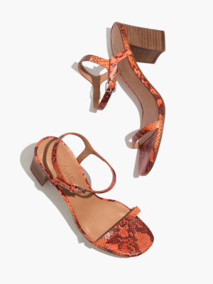 The Hollie Ankle-strap Sandal In Snake Embossed Leather