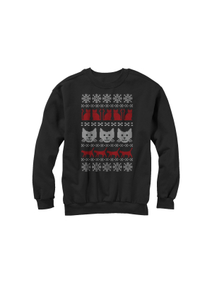 Men's Lost Gods Ugly Christmas Cat Sweatshirt