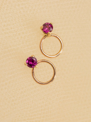 Circle Stone Earrings - Small