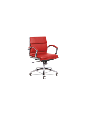 Alera Neratoli Low-back Slim Profile Chair, Red Soft Leather, Chrome Frame Nr4739