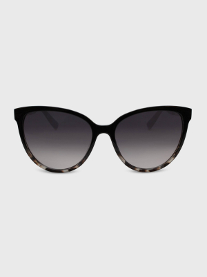 Women's Cateye Plastic Metal Sunglasses - A New Day™ Black