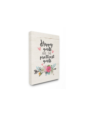 24"x1.5"x30" Happy Girls Prettiest Oversized Stretched Canvas Wall Art - Stupell Industries