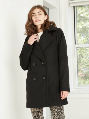 Women's Pea Coat - A New Day™ Black