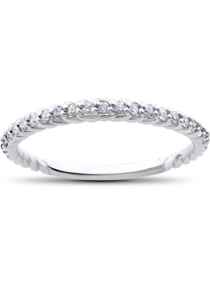 Pompeii3 1/4ct Diamond Braided Wedding Ring 14k White Gold